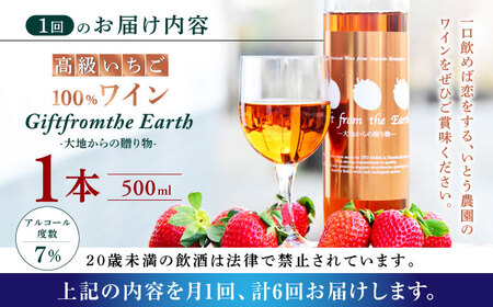 【6回定期便】高級 いちご 100％ワイン Giftfromthe Earth -大地からの贈り物- オーガニック【伊藤農園】  いちご 苺 熊本県 特産品 有機 お酒 オーガニックワイン [ZBB019]