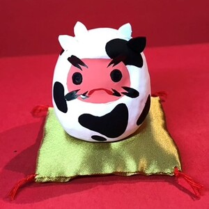 【伝統工芸品】干支 豆だるま（丑）1体、ミニチュアサイズ 干支 丑 ［小］1体 セット ※ 開運 願掛け 縁起物 魔除け 人形 民芸品 伝統技術 