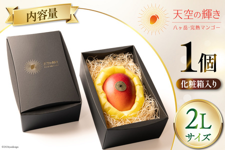 【期間限定発送】 完熟 アップルマンゴー 「天空の輝き」 2L 1個 [採園 山梨県 韮崎市 20743270] 