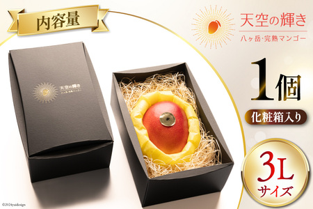 【期間限定発送】 完熟 アップルマンゴー 「天空の輝き」 3L 1個 [採園 山梨県 韮崎市 20743271] 