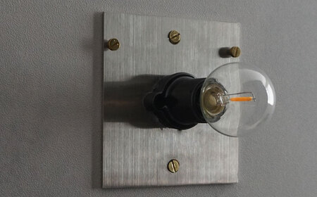 CTSH LIGHT. ブラケットライト＜CUBE ステンレスブラケット＞ 瑞浪市 / ジオニック 照明器具 ソケット 壁付け 真鍮 シルバー [AZBQ032]
