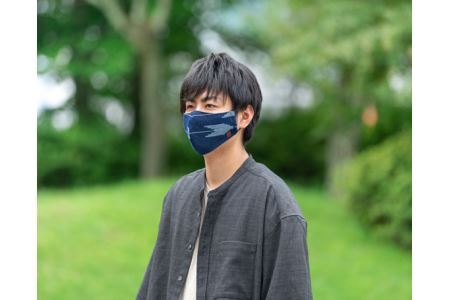 備後絣　矢絣　立体美マスク　レギュラーサイズ　2枚組 No.343
