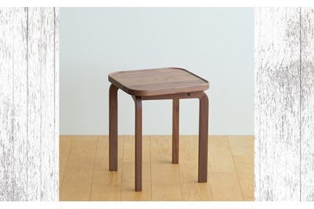府中家具　COCCO Stool　ウォールナット　生地：イエロー No.626-05