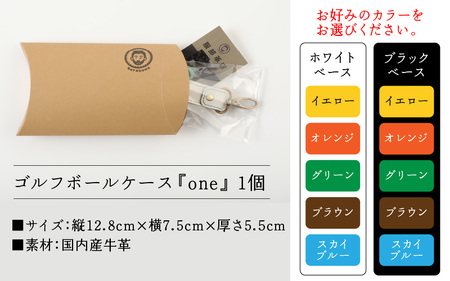 【10色（コンビ）から選べる】ゴルフボールケース”one”【ホワイトベース・スカイブルー】