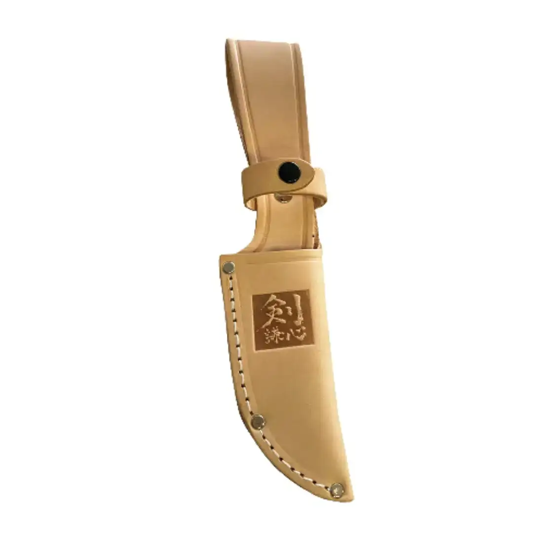 [剣謙心] アウトドアナイフ Yaiba-S 専用皮ケース付き キャンプ用品 アウトドア用品 【019S060】