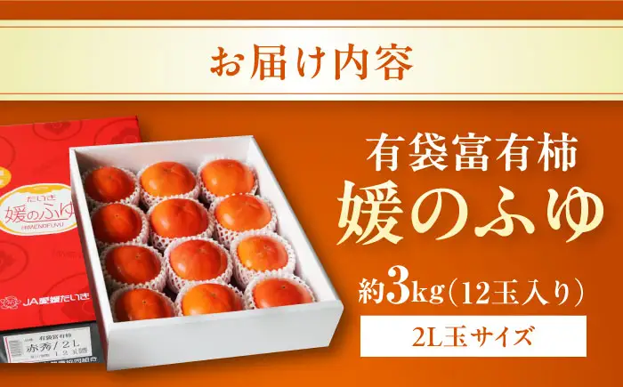 有袋富有柿 2L玉サイズ　約3kg（12玉入り) BKAL001 柿