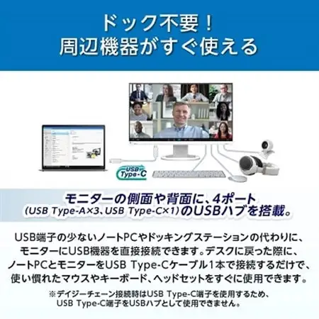 EIZO USB-C入出力・LAN搭載23.8型モニター FlexScan EV2490 ホワイト_液晶 液晶モニター パソコン pcモニター ゲーミングモニター USB Type-C デイジーチェーン_【1308106】