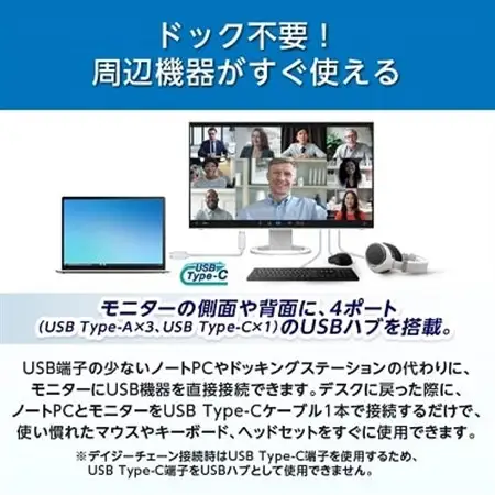 EIZOのUSB Type-C入出力搭載24.1型モニター FlexScan EV2495 ホワイト_液晶 液晶モニター パソコン pcモニター ゲーミングモニター USB Type-C デイジーチェーン_【1323416】
