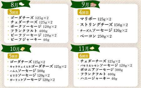 【数量限定】【定期便：全10回】職人手作りチーズ・ソーセージ定期便（全24種）【1700501】