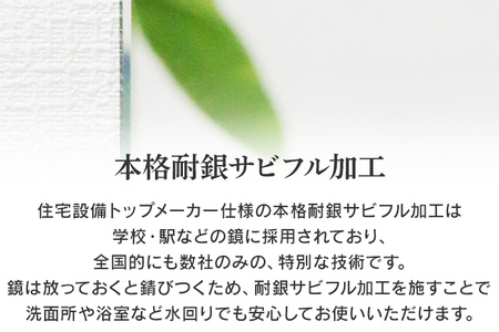 次世代浴室鏡（高透明鏡）356×457mm 鏡 浴槽 お風呂 バスミラー おしゃれ ミラー フランス サンゴバン社製 九鏡 DIY 本格耐銀サビフル加工