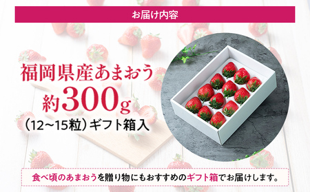 福岡産 あまおう 約300g (12～15粒) 1箱 いちご 苺 果物 フルーツ 九州産 福岡県産 冷蔵 ギフト箱 箱入り ギフト 贈り物 送料無料【12月上旬発送開始予定】