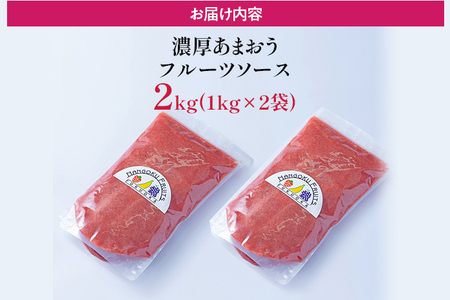 福岡産 あまおう 濃厚 フルーツソース 合計2kg (1kg×2袋)  イチゴ いちご 調味料 ソース 果物 フルーツ 送料無料