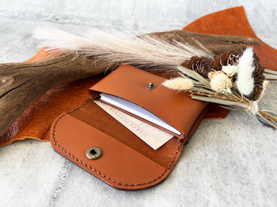 レザー3点セット ブラウン (ネームフォルダー、ペンフォルダー、カードケース) [0355]