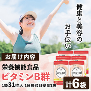 No.1031 ビタミンB群(31粒×6袋・計186粒)鹿児島 日置市 健康食品 サプリ 栄養バランス 食生活 安心安全 ビタミン 【てまひま堂】