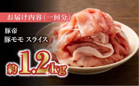 【6回定期便】豚帝 豚モモ スライス 1200g（300g×4pc）【KRAZY MEAT(小田畜産)】[ZCP079]