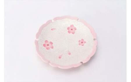 有田焼 薄ピンク釉 虹彩桜 雪輪皿 5枚セット【丸兄商社】食器 器 うつわ 陶磁器 5枚 セット 皿 中皿 取皿 雪輪皿 ケーキ皿 桜 ピンク 華やか お祝い お正月 ハレの日 A95-54