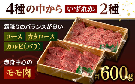 【限定生産】特選 焼肉 2種盛り 長崎和牛 出島ばらいろ ロース カルビ カタロース モモ 計600g【肉のマルシン】 [FG10] 肉 牛肉 焼き肉 赤身 バーベキュー BBQ  