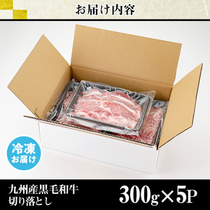 九州産 黒毛和牛 牛肉 切り落とし 計1.5kg 300g×5P カミチク No.1011 