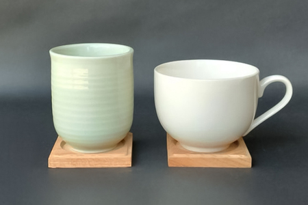 ケヤキ無垢茶托（ソーサー）小 5枚セット 《約65×約65×約9（mm）》