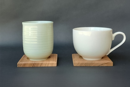 ケヤキ無垢茶托（ソーサー）大A 5枚セット 《約80×約80×約9（mm）》