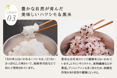 【令和5年度産】蛍舞う綺麗な水で育てた岐阜県の幻のお米 有機肥料米 ハツシモ(精米)5kg＆黒米450gセット [1452]