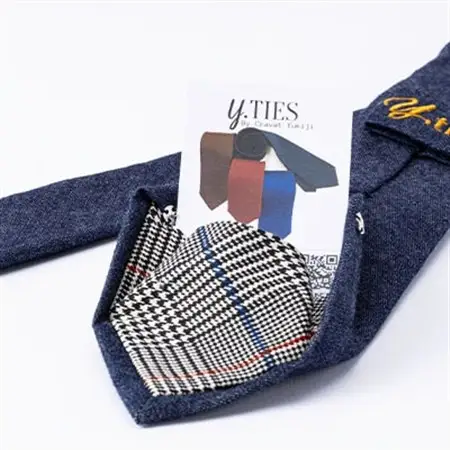 裏地ポケット付きネクタイ「まもりたい」(岡山デニムインディゴ)_装飾品・工芸品  服飾小物 _【1441311】