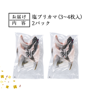 ＜お試し用＞ひもの丸丁の塩ブリカマ(3～4枚入り)×2パック　大分県産 国産 ブリ ぶり 鰤 養殖ブリ 新鮮 鰤かま 冷凍 大分県 佐伯市【DH254】【ネクサ】