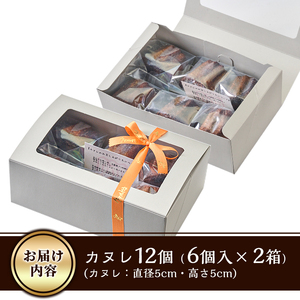 カヌレ (計12個) スイーツ 冷凍 お菓子 おやつ 焼き菓子 お取り寄せ 個装 大分県 佐伯市 【AJ84】【 (有)ケーキ大使館クアンカ・ド－ネ】