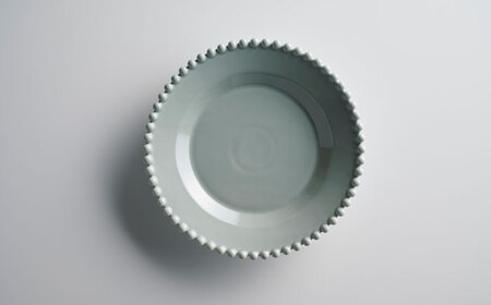 【美濃焼】ティアラ ケーキ プレート アッシュグレー 2枚セット【Primitive陶舎花＊花】食器 深皿 ケーキ皿 デザートプレート 写真映え 洋風 ヨーロッパ風 カフェ風 かわいい おしゃれ [MFZ009]