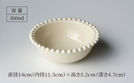 【美濃焼】ティアラ ボウル＆ソーサー アイボリー 2客セット【Primitive陶舎花＊花】食器 皿 鉢 受皿 プレート フルーツボウル サラダボウル スープボウル ティータイム 写真映え 洋風 ヨーロッパ風 カフェ風 かわいい おしゃれ [MFZ019]