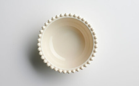 【美濃焼】ティアラ ボウル アイボリー 2個セット【Primitive陶舎花＊花】食器 鉢 フルーツボウル サラダボウル スープボウル 写真映え 洋風 ヨーロッパ風 カフェ風 かわいい おしゃれ [MFZ022]