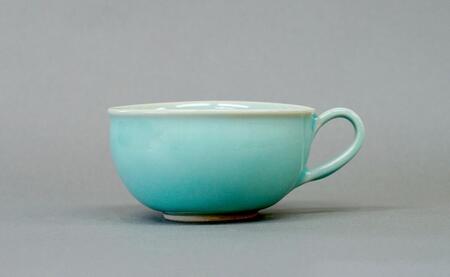 有田焼 翡翠スープ碗【梶原大敬 茂正工房】器 うつわ 食器 スープカップ 青磁 翡翠 青 作家 手仕事 ろくろ たっぷり スープ 電子レンジ対応 30000円 3万円 A30-788