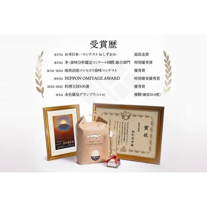 【定期便】【令和7年産】2kg×3ヶ月　厳選こだわり南魚沼産コシヒカリ「こまがた農園のお米」【定期便 銘柄米 ブランド米 精米 こしひかり コシヒカリ 魚沼産 新潟米 産地直送 お米 米 こめ コメ ご飯 御飯 ごはん】