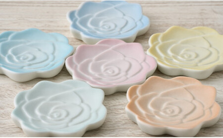 錦右エ門陶苑 La Vie en rose 箸置き 6色セット 有田焼 カトラリーレスト バラ 薔薇 食卓 A18-225