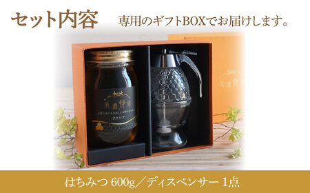 美濃蜂蜜 アカシア 600g ディスペンサー 付き ギフトセット 【マンモスハウス合同会社】 はちみつ 非加熱 国産[TEW010]