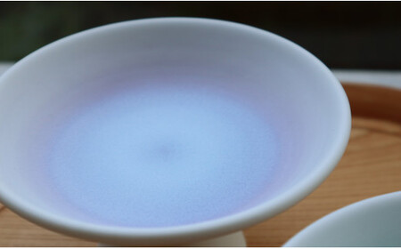 【まるふくオリジナル】有田焼 Pale Crystal 高台小皿 2点セット 食器 うつわ 器 デザート皿 グラデーション A24-83