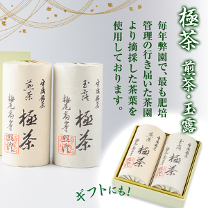 宇治「極茶(きわめちゃ)]2種セット箱入(宇治煎茶・宇治玉露/各150g)お茶 宇治茶 緑茶 玉露 【uj-AP005】【丸利吉田銘茶園】
