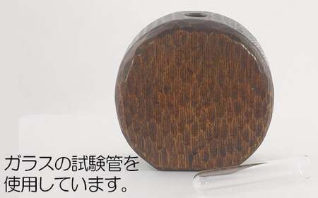 木工房矢吹のタモの一輪挿し( 彫刻入り 漆仕上げ 無垢 木製 漆 )＜085-027＞