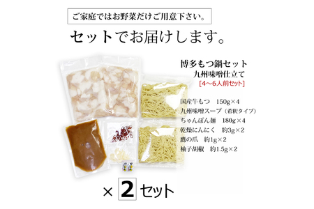 博多もつ鍋 セット (九州味噌仕立て) 4～6人前 [ベネフィス 福岡県 筑紫野市 21761393]