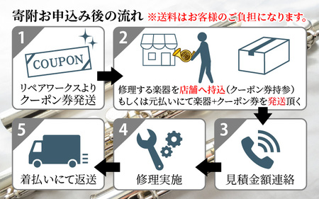管楽器修理費用につかえるクーポン券 10,000円分