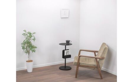 【＆FREL】BCサイドテーブル ブックシェルフ付き 直径32cm 高さ62cm インテリア 家具 シンプル スタイリッシュ 寝室 リビング お店 店舗 おしゃれ  ブラック ※離島への配送不可