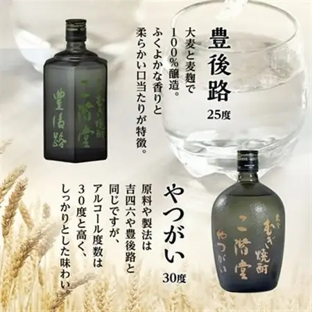 大分むぎ焼酎　二階堂吉四六つぼ・吉四六瓶・豊後路・やつがい(720ml)4本セット_大分むぎ焼酎 二階堂 麦焼酎 焼酎 酒 酒セット 焼酎セット  まとめ買い 飲み比べ_【1456144】