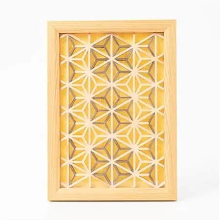 よしの組子スタンド麻の葉繋(山吹色)_雑貨     雑貨・日用品  家具・インテリア _【1439242】