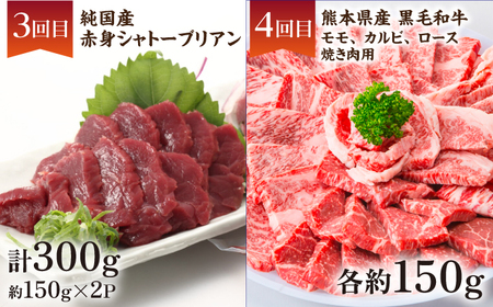 【6回定期便】熊本 の味「桜」お肉 で団らんセット 約2kg タレ付【有限会社 九州食肉産業】馬刺し 和牛 牛肉 馬肉 特産 国産[ZDQ066]