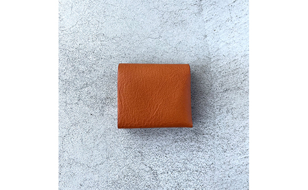 本革 ノンステッチの二つ折りミニ財布 シボ入り栃木レザー ファッション小物 革小物 レザー小物 ウォレット コンパクト カード入れ 小銭入れ お札入れ  グリーン
