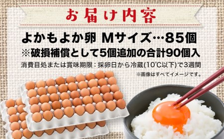 よかもよか卵85個 約5kg_MJ-2910_(都城市) 河中農園 味が濃くてまろやかなタマゴ 濃い黄身 たまご 玉子 破損補償 お菓子