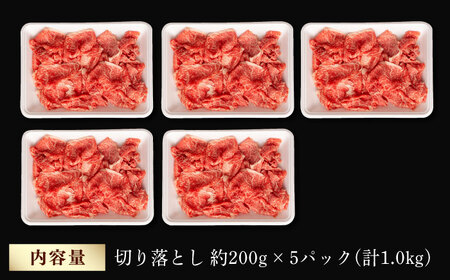 【訳あり】 切り落とし 1.0kg (200g×5) 長崎和牛 黒毛和牛  【夢ファームシュシュ】 [WF20] 肉 牛肉 しゃぶしゃぶ すき焼き 訳アリ ワケあり