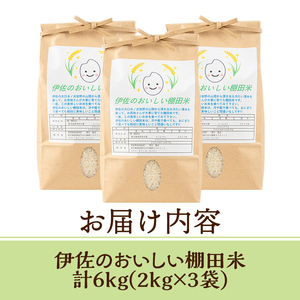 isa522 令和7年産 伊佐のおいしい棚田米 ヒノヒカリ(計6kg・2kg×3袋) 国産 白米 精米 伊佐米 2kg お米 米 ごはん ご飯 ひのひかり 【薩摩美食倶楽部】