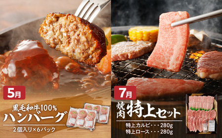 【全6回】「 肉のヨコムラ 」鹿児島県産 黒毛和牛 ・ 黒豚 定期便 （奇数月にお届け） K189-T01 肉 豚肉 牛肉 冷凍