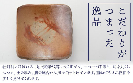 四方深皿 Mサイズ 2枚セット 備前焼 皿 食器 亜登武窯《90日以内に出荷予定(土日祝除く)》電子レンジ使用可 オーブン使用可 岡山県 浅口市 送料無料